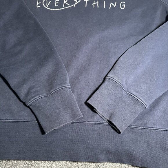 Acne Studios Casey Slogan Everything Sweatshirt Mens Large Navy Jumper Crewneck - Picture 5 of 9